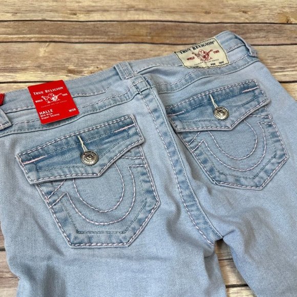 TRUE RELIGION Women's Halle Super Skinny Super T Jeans In Sandy Beaches 28 - Picture 4 of 7